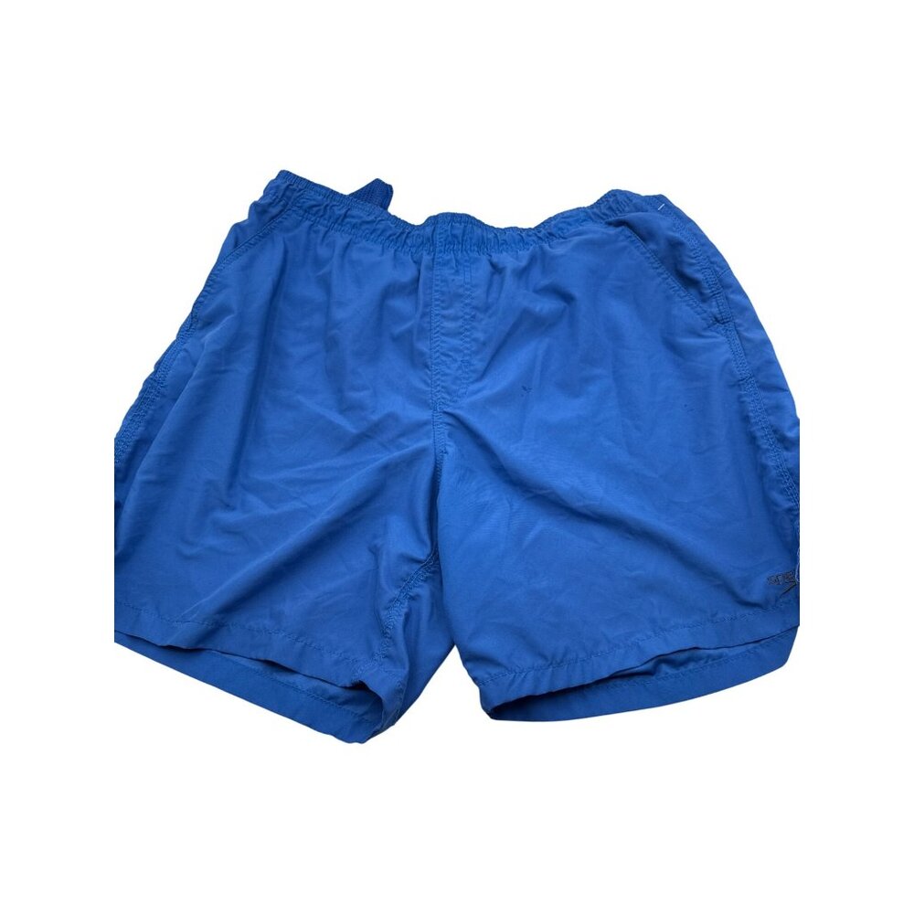 Speedo Size M Blue Swim Shorts With Mesh Lining Pockets Elastic Waist For Men